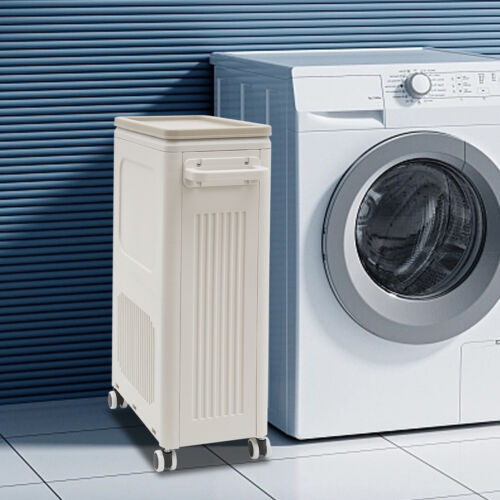 Laundry Cart Clothes Storage Basket Rolling Laundry Basket Hamper 48L