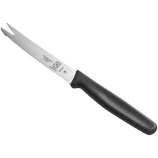 Mercer Culinary Millennia 4 1/4" Serrated Two-Tine Tomato / Bar Knife