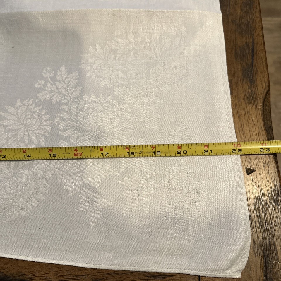 5 Large Irish Linen Napkins 22” Square Peonies Vintage eBay