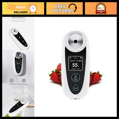 Portable Digital Brix Refractometer ±0.1% Precision with ATC - Ideal for Juice,