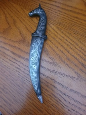 Mughal Indo Persian Dagger Damascus Steel Khanjar Antique Koftgari Hand Forged