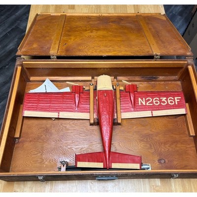 VTG Model Airplane ''Car of Tommorow'' Wooden Twin Engine Custom Wood Case