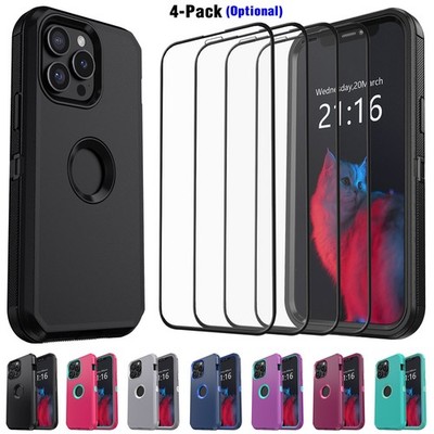 For iPhone 11 Pro Case Heavy Duty Shockproof Hybrid Phone Cover / Tempered Glass