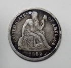 1862 Seated Liberty Silver Dime ~ 10¢ Ten Cent ~  90% Silver Coin