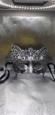 Lot of 2 Women Or Men Black VENETIAN MASQUERADE EYE Mask