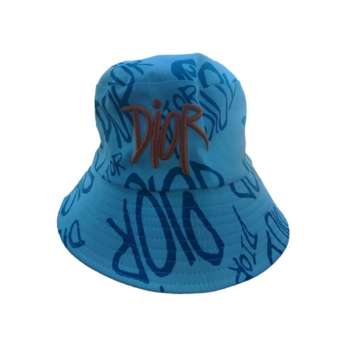 Chapeau seau graffiti Dior 033C906A4949 Shawn Stussy Collaboration vert/blanc