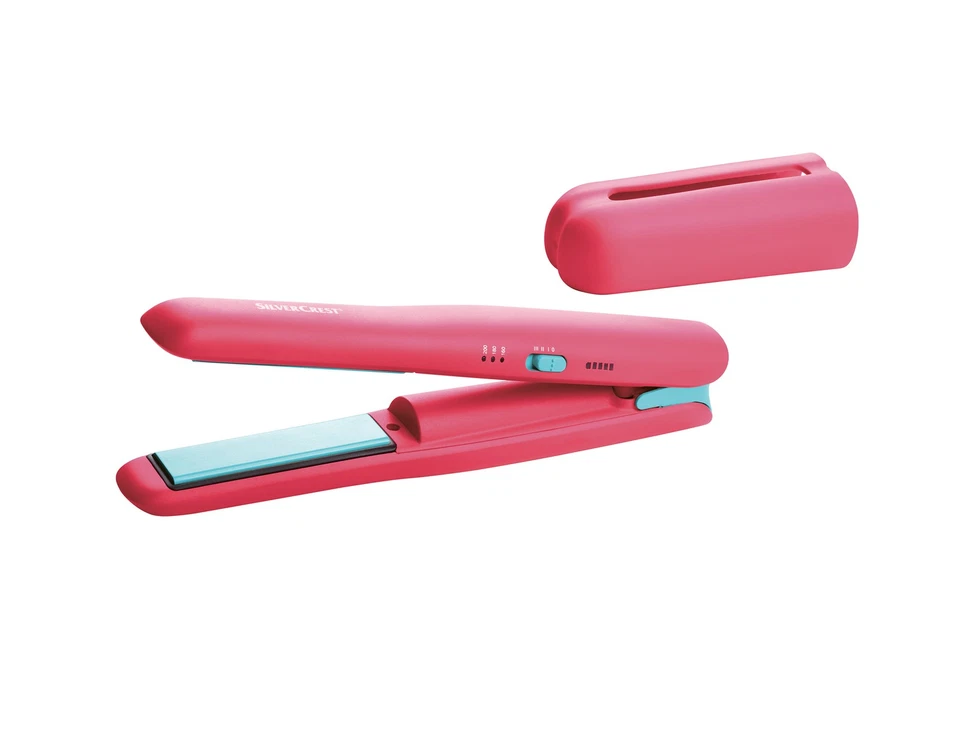 Silvercrest Akku Glätteisen Haarglätter Haarstyler SGEA 3.6A1 rosa/blau Kabellos