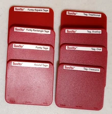 Sizzix Sizzlits Small Dies, Lot of 8: Funky Tags (4) and Traditional Tags (4)