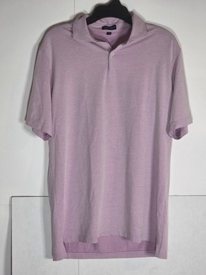 Peter Millar Crown Crafted Men's L Pink Solid Short Sleeve Collared Polo Shirt