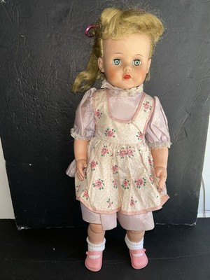 Vintage 1950's A-E Allied Eastern Stuffed Rubber Vinyl Doll 21  Original Dress