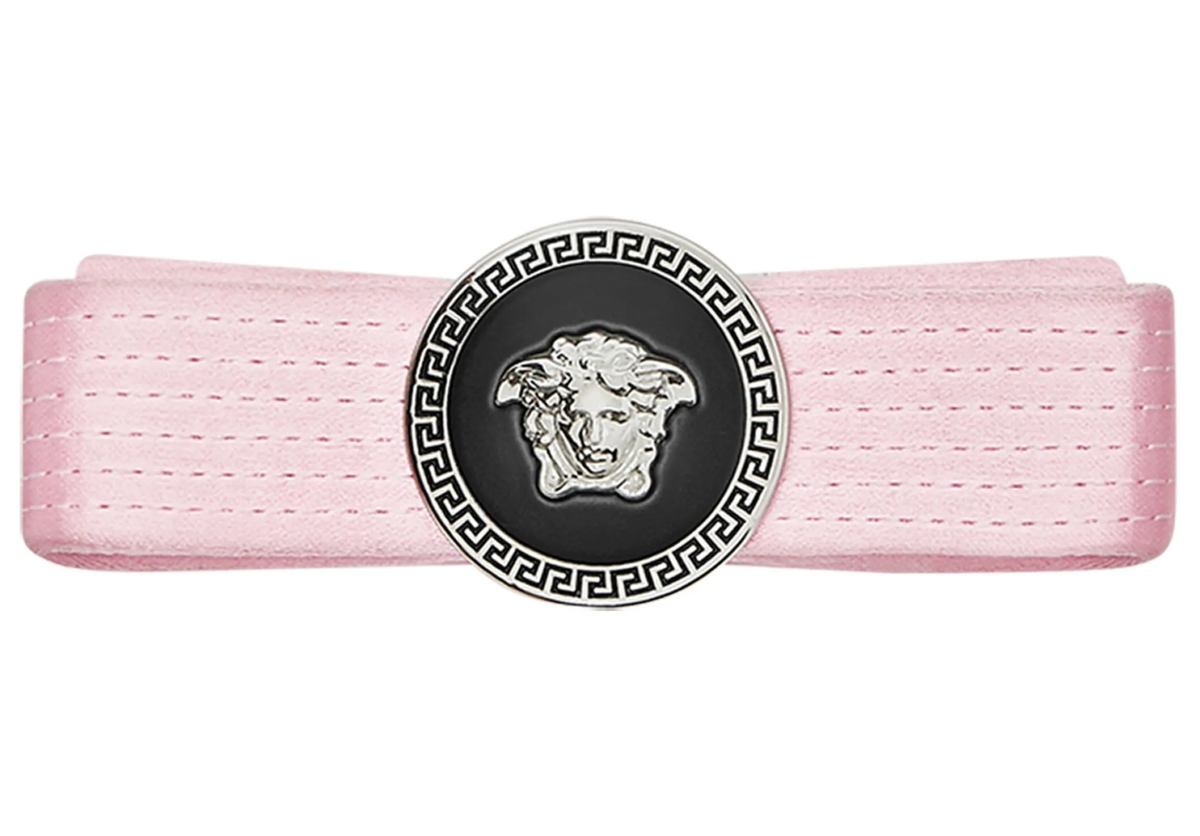 NWT Versace Pink Gianni Ribbon Medusa Tribute Logo Satin Bow  display picture 1