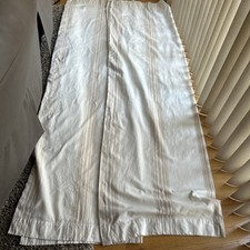 Pottery Barn RIVIERA STRIPE 2 PanelsBLACKOUT LINED drapes 50"x84" SANDALWOOD