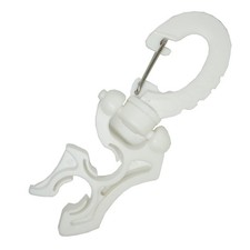 Scuba Diving Double Hose Holder with Clip, White