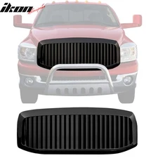 Fits 06-08 Dodge Ram 1500/2500/3500 Vertical Style Front Upper Grille Black ABS