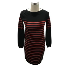 LOUIS VUITTON Hem zip border knit dress RW132A F4KD17ODK Black x Red SizeXS F/S