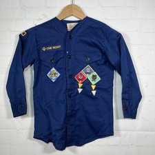 Vintage Cub Scouts BSA Shirt Youth Small Blue Boy Scouts Patch Uniform 80s USA