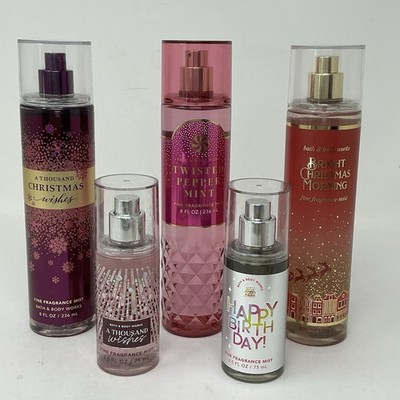 Bath & Body Works Fragrance Mist Lot 5 A Thousand Wishes Peppermint Xmas