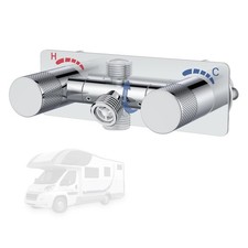 4" Heavy-Duty Metal RV Shower Faucet Valve, Leak-Proof Diverter for Indoor/Outdo