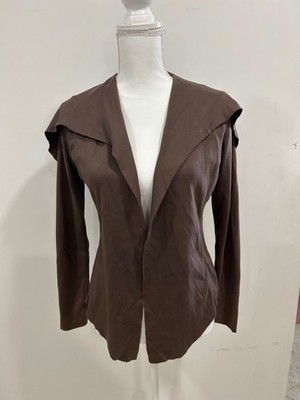 Peruvian Connection Pima Cotton Open Front Cardigan,  size xs Brown EUC