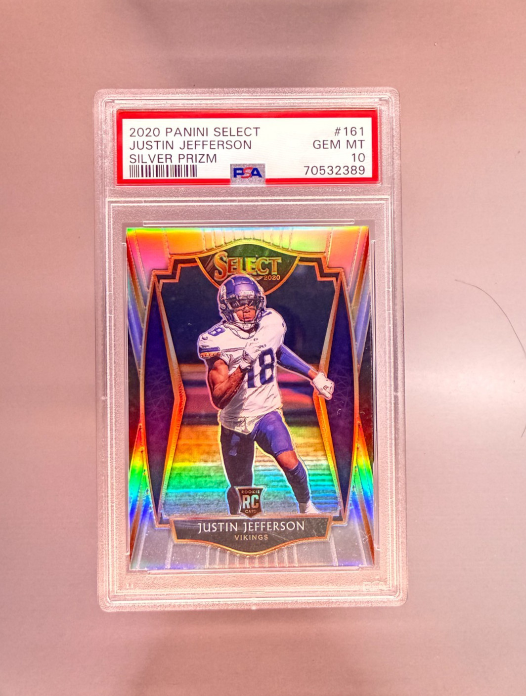 PSA 10 2020 Panini Select Premier Level Justin Jefferson #161 Silver Prizm (RC)