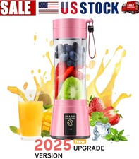 Portable Blender Personal Mini 13 Oz, Mixer/Blender, USB Rechargeable-Pink.