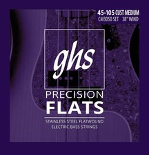 GHS Strings CM3050 4-String Bass Precision Flats, Stainless Steel Flatwound, ...