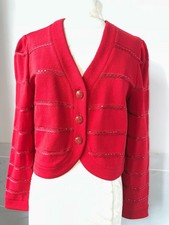 St John Evening By Marie Gray Embellished Santana Jacket Blazer Enamel Buttons 6