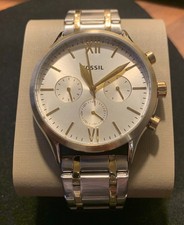 FOSSIL Fenmore Mens Multifunction Watch, Two-Tone Gold Silver Stainless Steel
