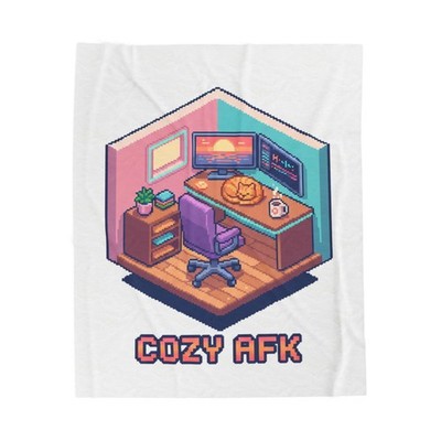 Cozy AFK Isometric Pixel Room Blanket | lofi pixel, cozy gamer