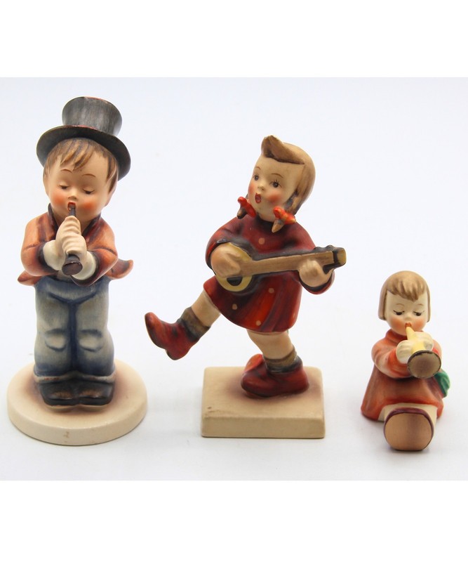 Hummel Figurines "Serenade" and "Happiness" and Joyous News" Lot of 3 Vintage
