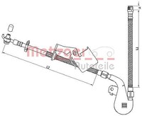 Metzger Bremsschlauch Vorderachse Links, Vorne Links FüR Peugeot