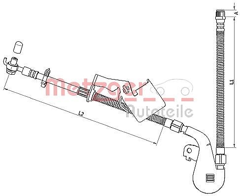 Metzger Bremsschlauch Vorderachse Links, Vorne Links FüR Peugeot-image