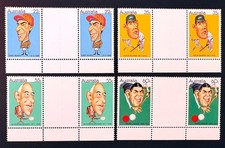 Australia 772-775 / 1981 Sportsmen Caricature Gutter Pair Stamps / MNH