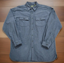 Vintage 90s LL Bean Chamois Shirt Mens XL Tall Blue Button Up Cotton Made In USA