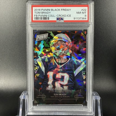 #ad #ad Tom Brady 2016 Panini Black Friday #22 Cracked Ice 25 PSA 8 $299.99