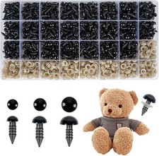 1000PCS Safety Eyes for Amigurumi, 3 Sizes 6mm, 8mm, 10mm Black Plastic...