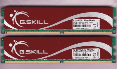 4GB 2x2GB PC2-8500 DDR2-1066 G.SKILL GSKILL Ram Memory Kit F2-8500CL6D-4GBNQ