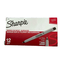 SHARPIE Ultra Fine Point Black Permanent Markers Bulk Set, 12 Count - 37001