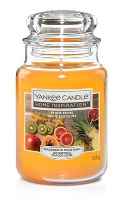 Yankee Candle Duftkerze Großes Glas Exotic Fruits 538 g, orange Duft Kerze