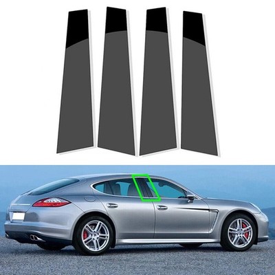 Glossy Black Pillar Posts Fit for Porsche Panamera 2009-2016 4pcs Set Door Trim