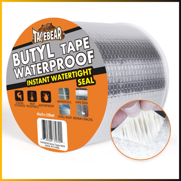 Tapebear Butylband 100Mm X 10M Dichtungsband Selbstklebend FüR Reparatur, Silber-image