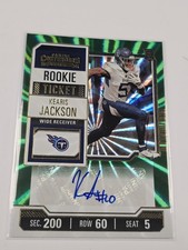 Kearis Jackson 2023 Contenders Green Rookie Ticket Autograph Card #160. rookie card picture