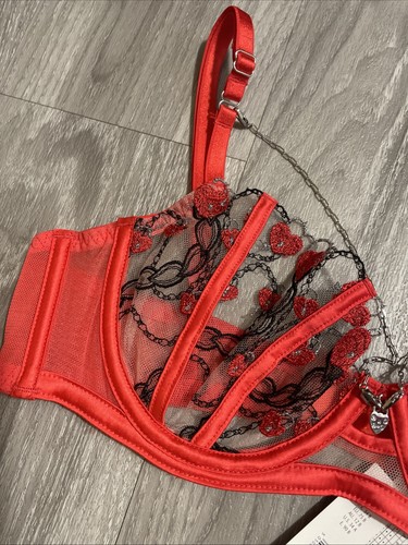 Ann Summers - LOCKET HEART- Non Pad Balcony Bra 34B -New Tags RRP £38 - Picture 5 of 9