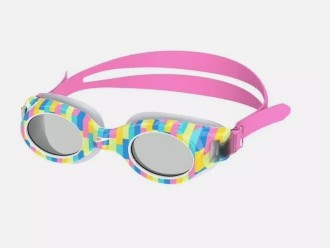 Speedo Junior Glide Print Swim Goggles Anti Fog Ages 6-14 - Colorful Geo - NEW