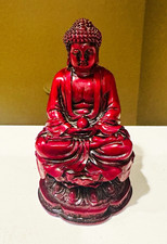 Buddhism Red Seated Buddha Statue Figurine Figure