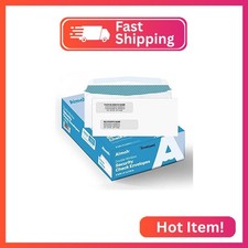Aimoh #8 Double Window Check Envelopes, Gummed Security Envelopes, 500 Ct