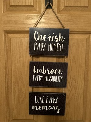 Wooden Three - Tiered Home Decor Love Embrace Cherish Wall Art