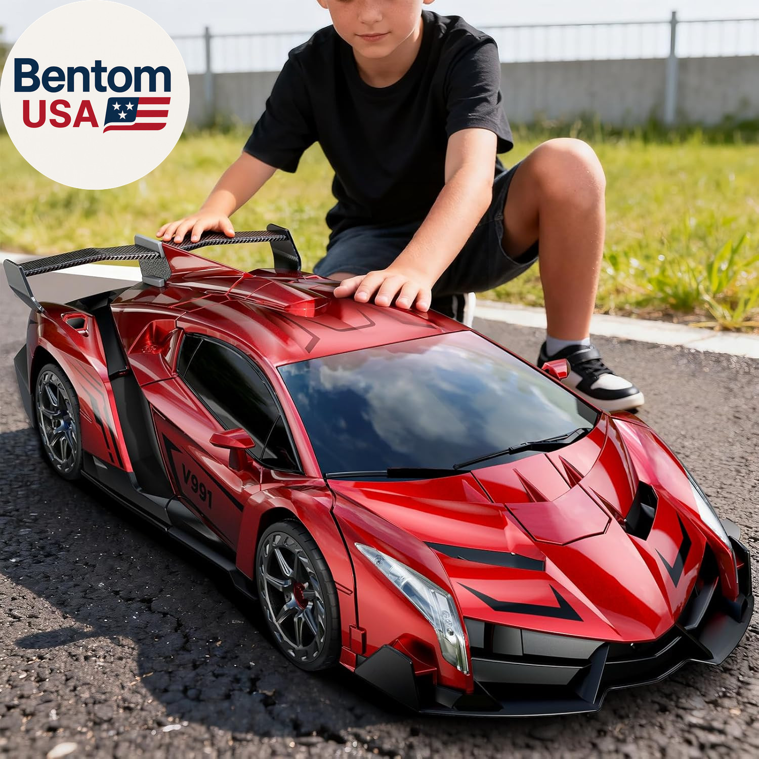 V991 2-In-1 Transform Robot RC Car, 1:10 Large Transform Toys Remote Control Car