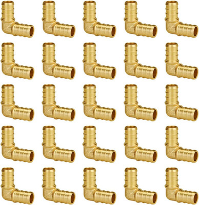 Pex Fittings 1/2 Inch, 25-Pack 1/2'' Pex 90 Degree Elbow, No Lead Brass