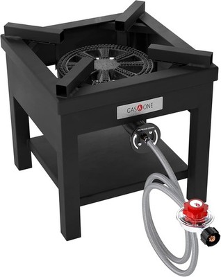 GasOne B-5350A Propane Burner Cooker,Heavy-Duty Outdoor Gas Stove w/Steel-Braide